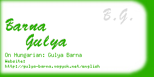 barna gulya business card